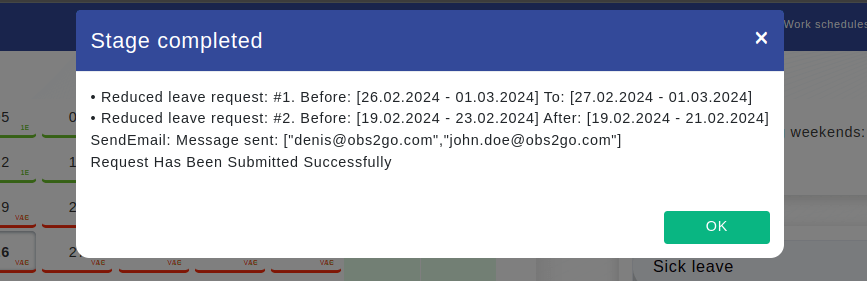 Confirmation Message Screenshot