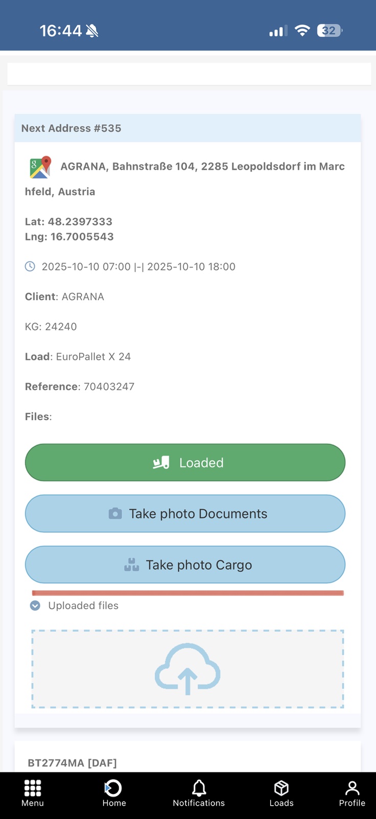 Take Photo Cargo example