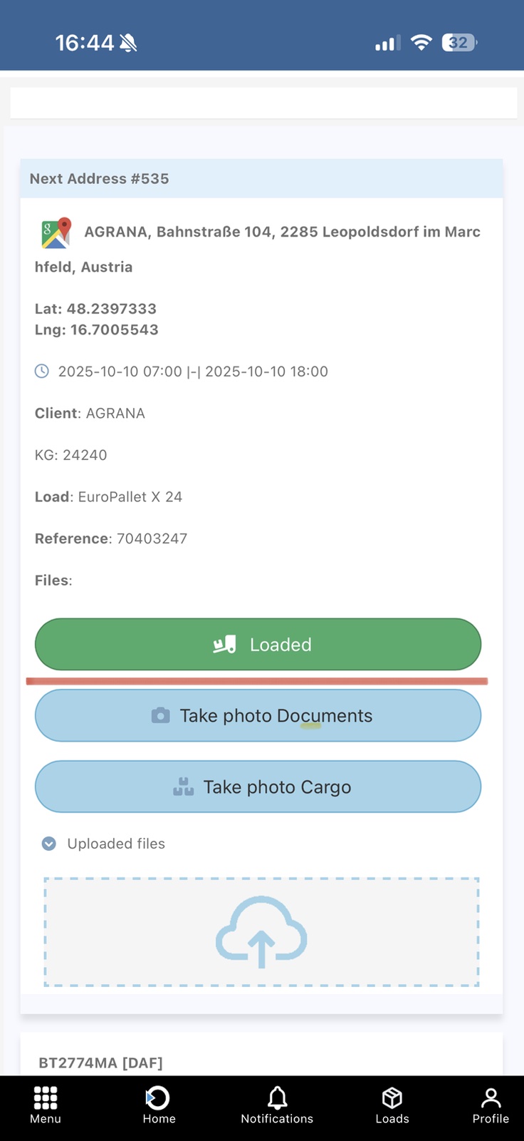 Loaded button example