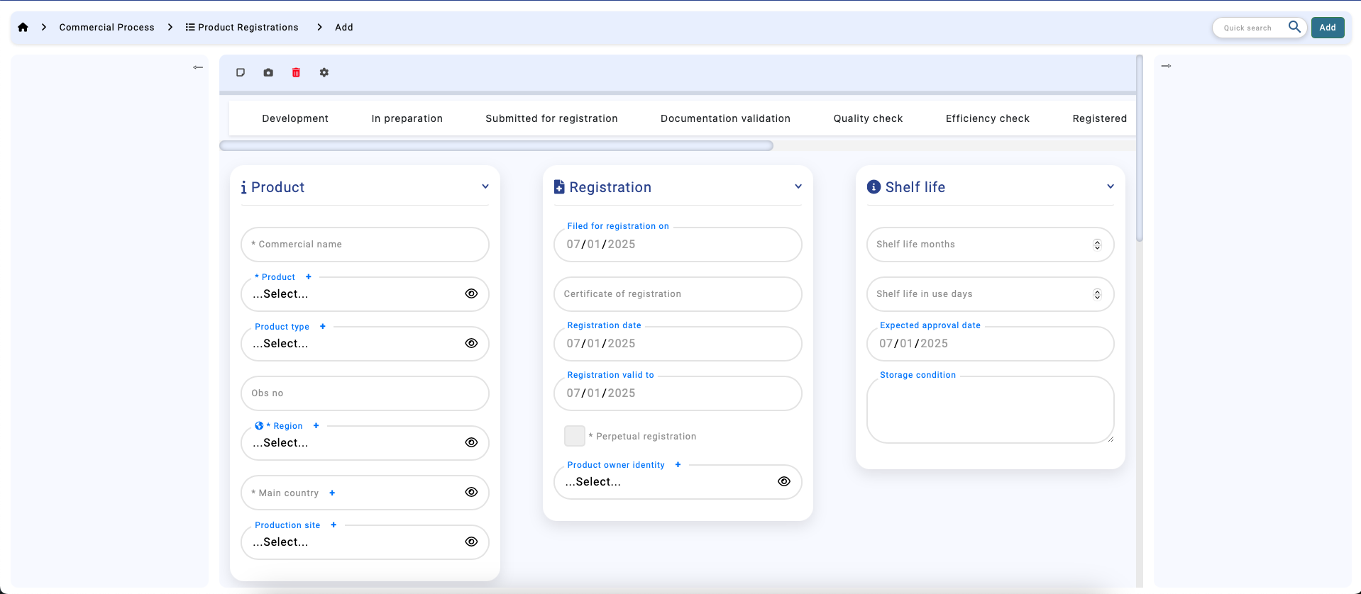 Product Registrations Module