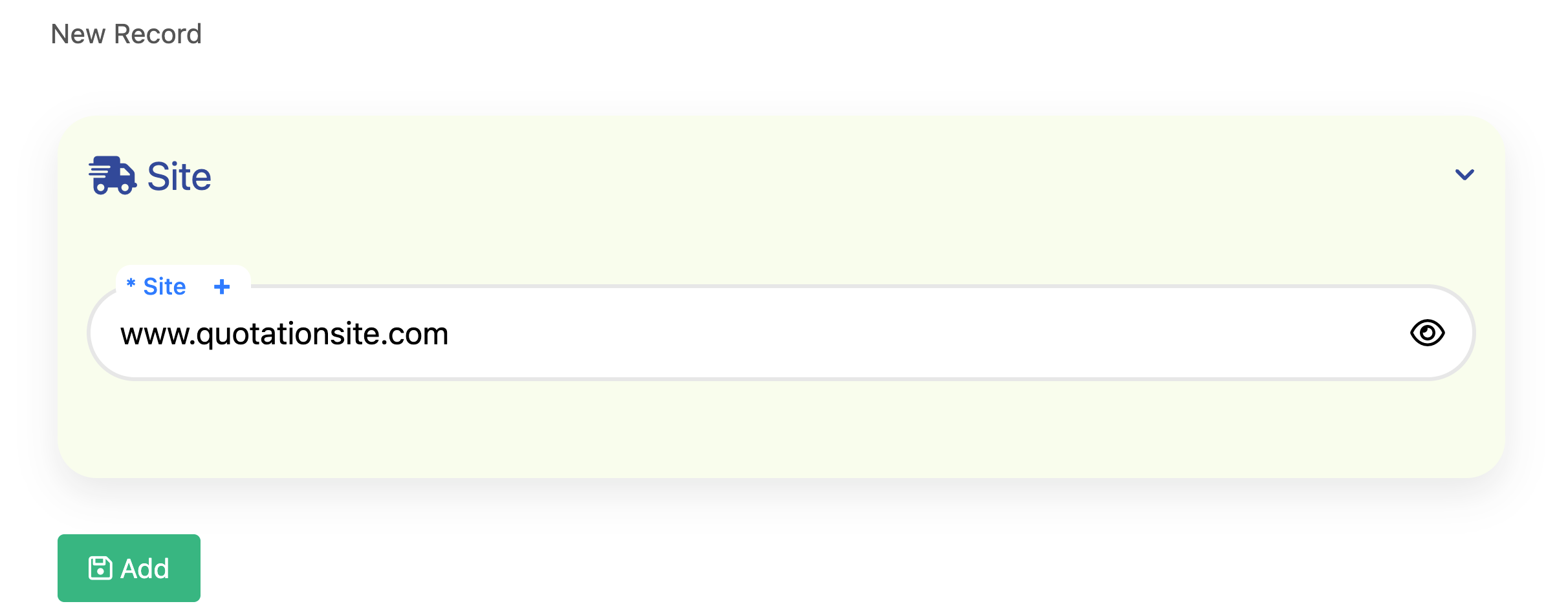 Site Submodule Example Field