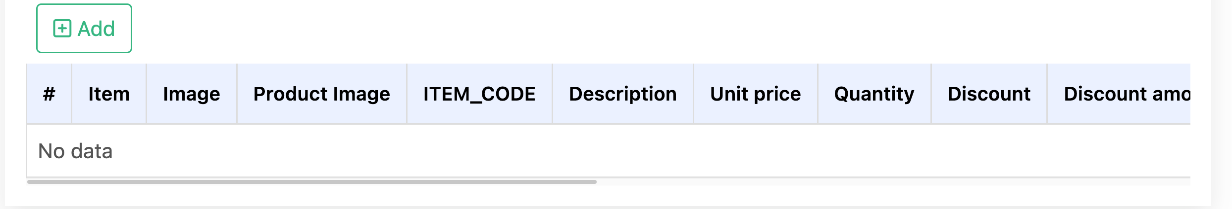 Items Submodule Page