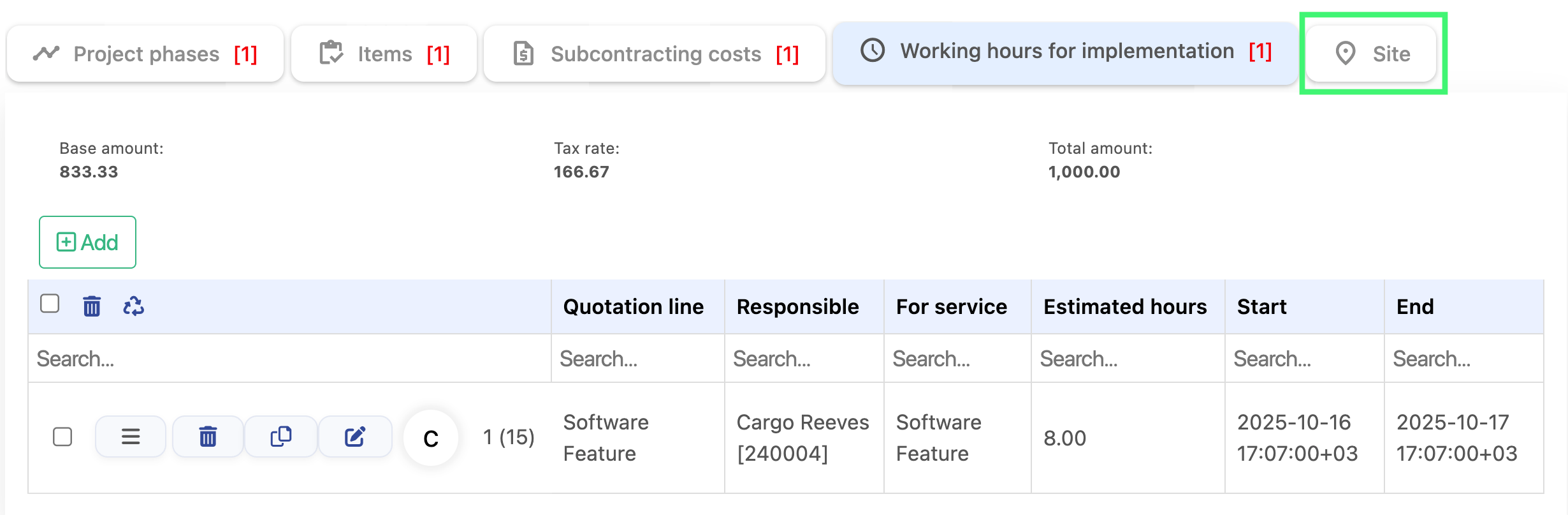 Add Working Hours Confirmation Popup