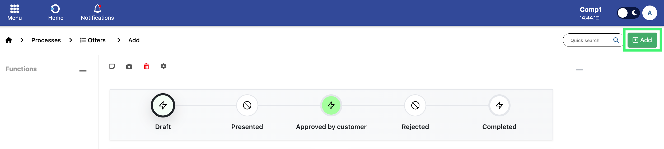 Offer Summary / Items & Milestones Overview
