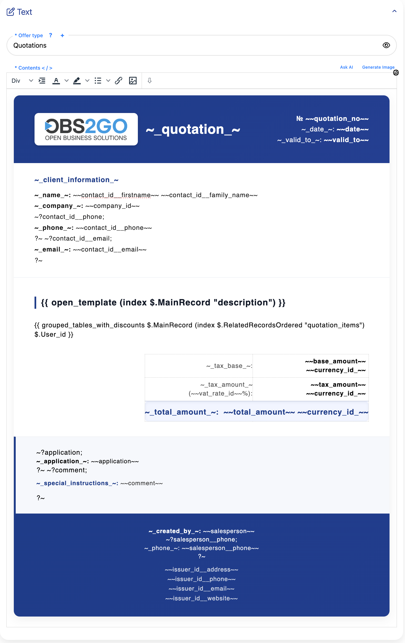 Description Section Header