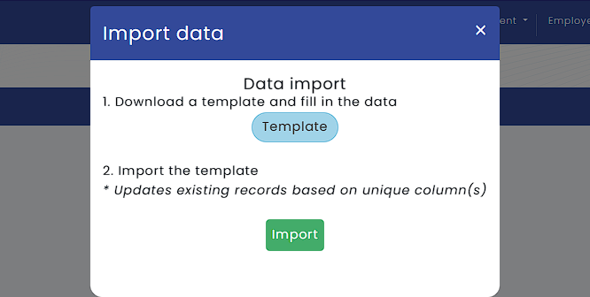 Import Menu